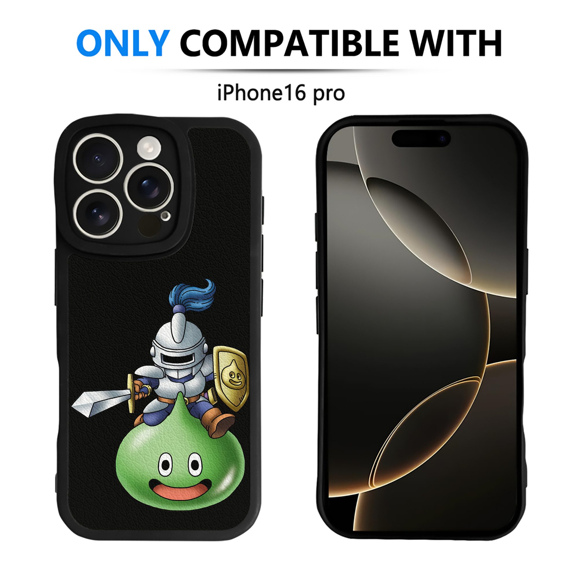 （画像用） ドラゴンクエスト Doragon Kuesuto Dragon Quest 【iPhone 16シリーズ対応】シリコンスマホケース（レザー調） 材質：シリコン